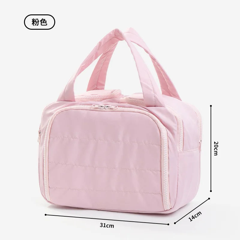 Large Capaci Portable Lightweight Makeup Bag Women's Travel Miscellaneous Storage Bag Handheld Organizer Cosmetic Pouch Wash Bag