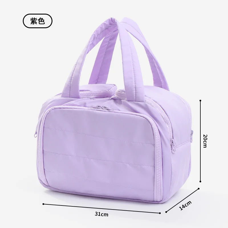 Large Capaci Portable Lightweight Makeup Bag Women's Travel Miscellaneous Storage Bag Handheld Organizer Cosmetic Pouch Wash Bag
