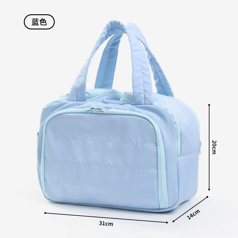 Large Capaci Portable Lightweight Makeup Bag Women's Travel Miscellaneous Storage Bag Handheld Organizer Cosmetic Pouch Wash Bag