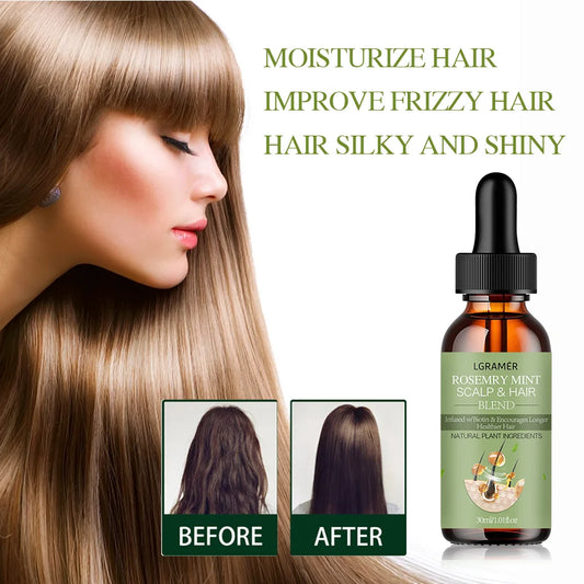Hair Growth Oil Organic  Peppermint Rosemary Scalp Strengthening Oil Nourishing Care Anti-split Ends and Hair Loss Hair Oil Set