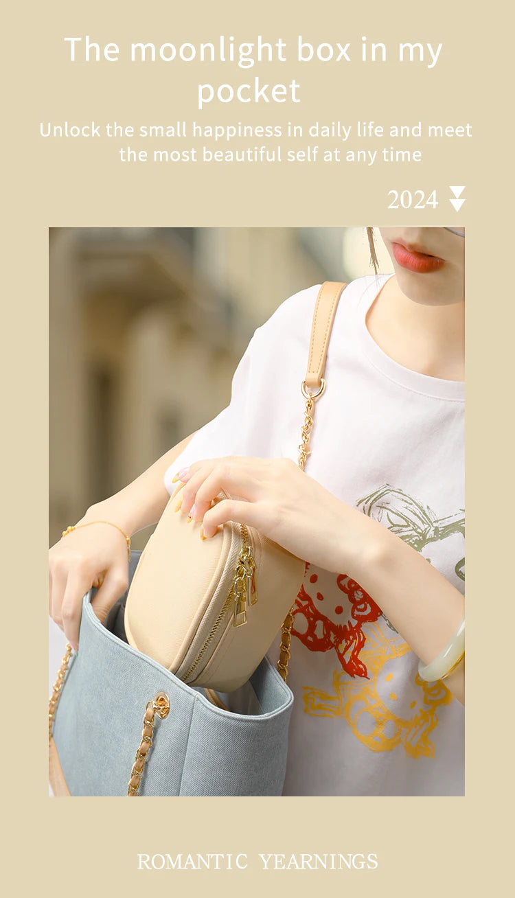 Rechargeable Travel Makeup Bag With LED Mirror, Compact Touch Screen Tabletop Cosmetic Mirror, 3 Colors Light