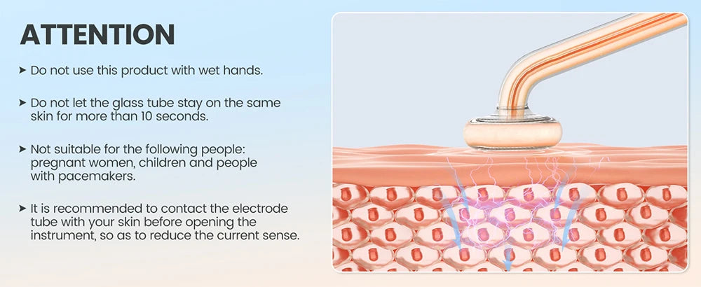 High Frequency Electrotherapy Neon Facial Skin Massage Wand for Acne Skin Rejuvenation Tightening Face Wrinkle Reducing Machine