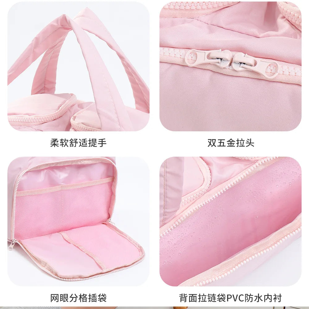 Large Capaci Portable Lightweight Makeup Bag Women's Travel Miscellaneous Storage Bag Handheld Organizer Cosmetic Pouch Wash Bag