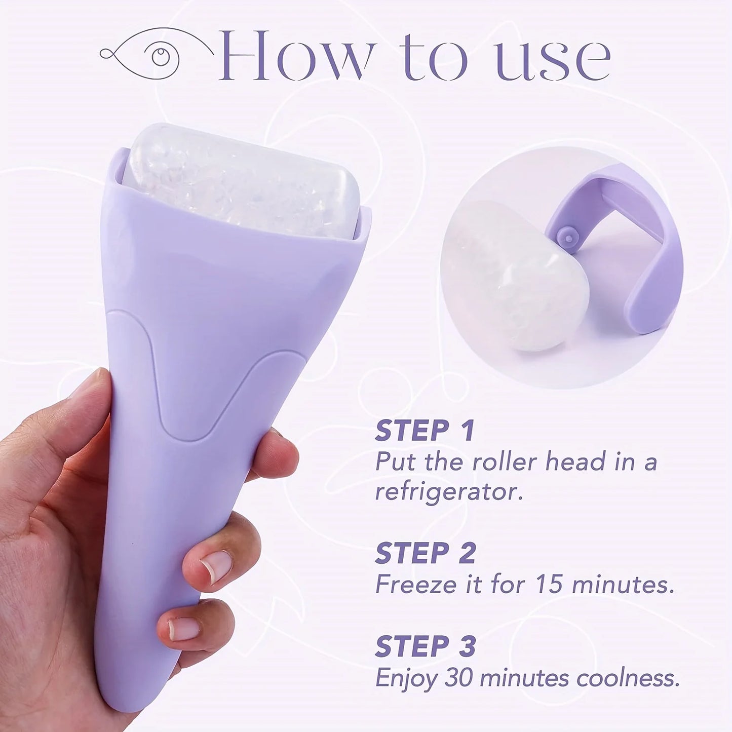 Large Ice Roller/Massager Facial Cooling Beauty Tool,Ice Roller for Face And Eye, Athome Spa,Skincare Routine,Handheld Massager