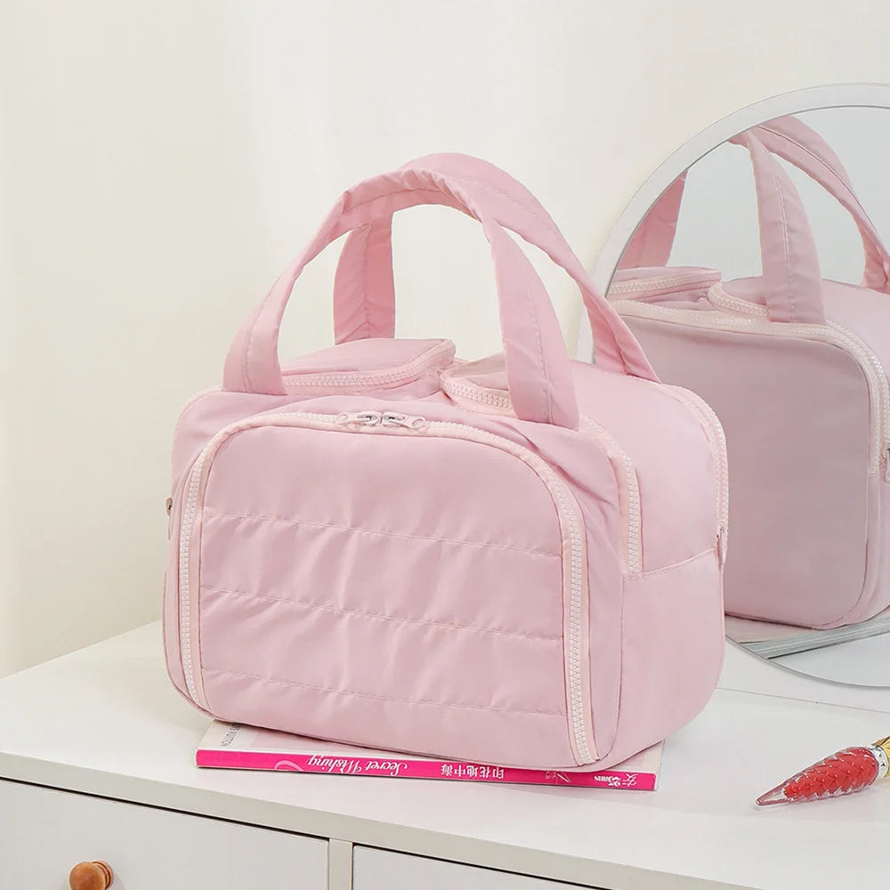 Large Capaci Portable Lightweight Makeup Bag Women's Travel Miscellaneous Storage Bag Handheld Organizer Cosmetic Pouch Wash Bag