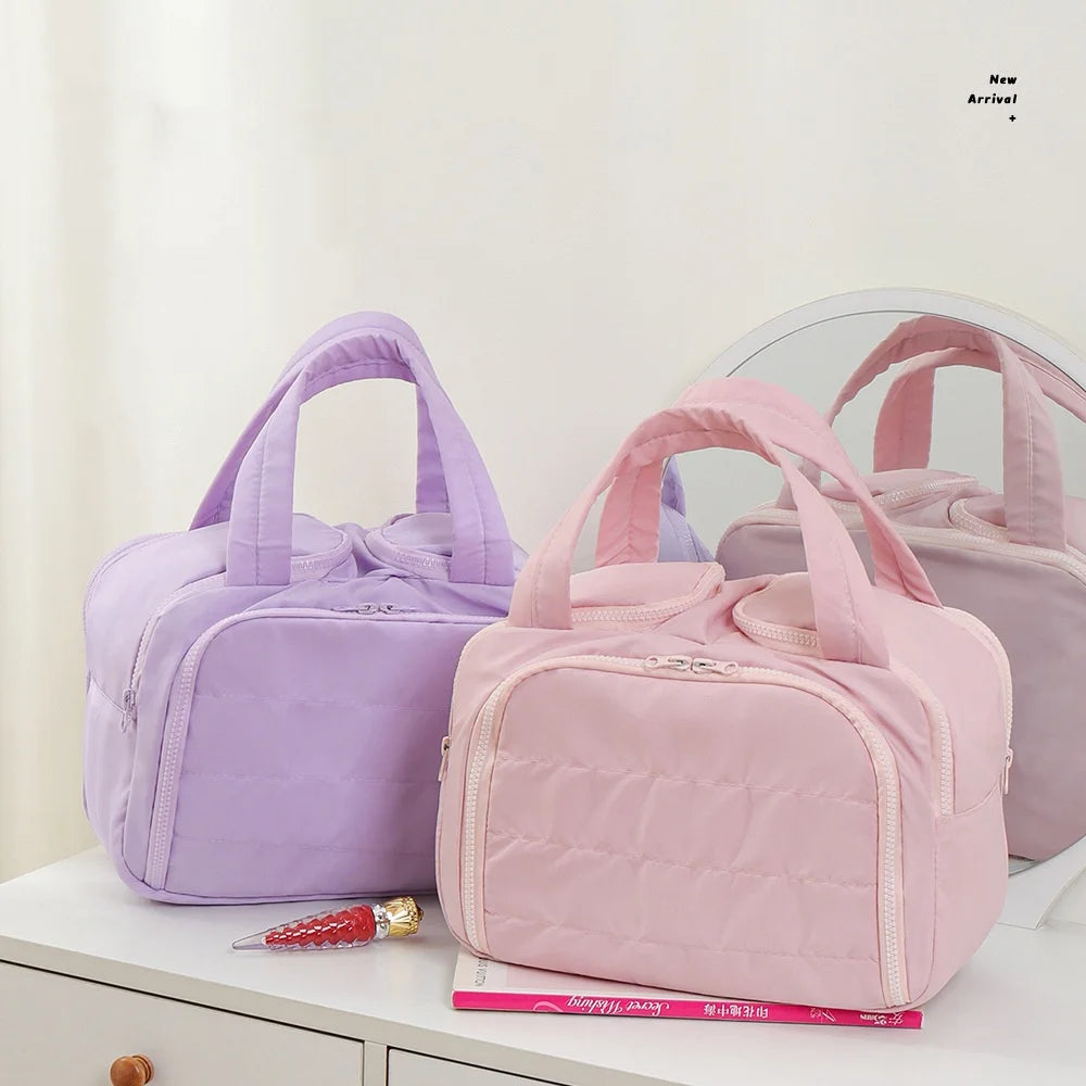 Large Capaci Portable Lightweight Makeup Bag Women's Travel Miscellaneous Storage Bag Handheld Organizer Cosmetic Pouch Wash Bag